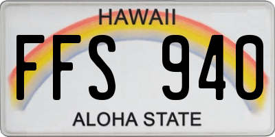 HI license plate FFS940