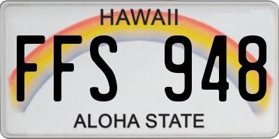 HI license plate FFS948