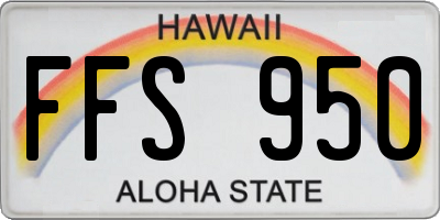 HI license plate FFS950