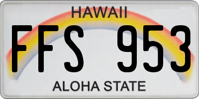 HI license plate FFS953