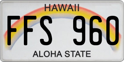 HI license plate FFS960