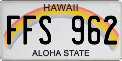 HI license plate FFS962