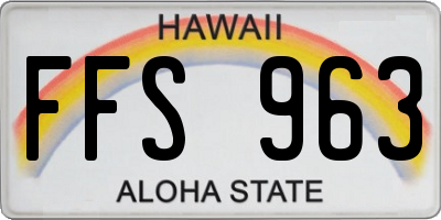 HI license plate FFS963
