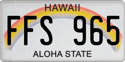 HI license plate FFS965