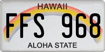 HI license plate FFS968