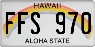 HI license plate FFS970