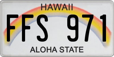 HI license plate FFS971