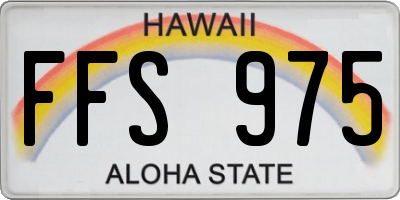HI license plate FFS975