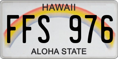HI license plate FFS976