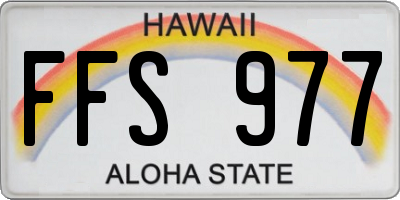 HI license plate FFS977