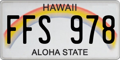HI license plate FFS978