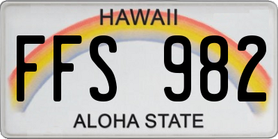 HI license plate FFS982