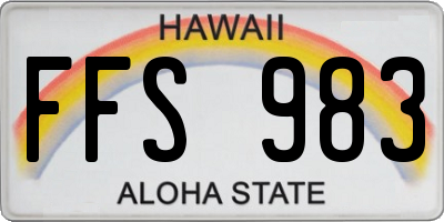 HI license plate FFS983