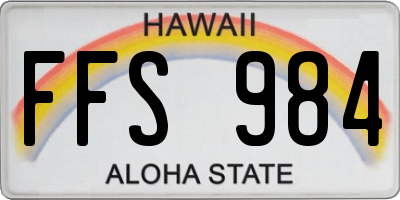 HI license plate FFS984