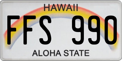 HI license plate FFS990