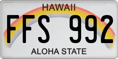 HI license plate FFS992