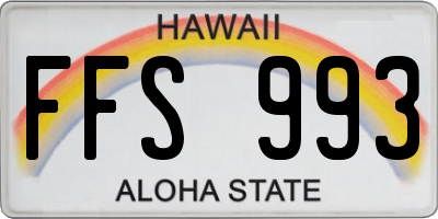 HI license plate FFS993