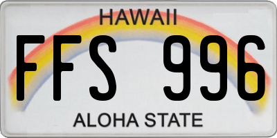 HI license plate FFS996