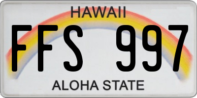 HI license plate FFS997