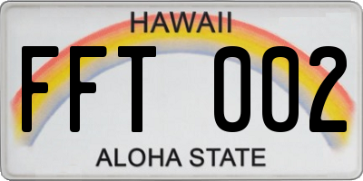 HI license plate FFT002