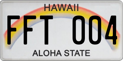 HI license plate FFT004