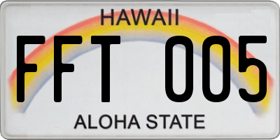 HI license plate FFT005