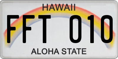 HI license plate FFT010