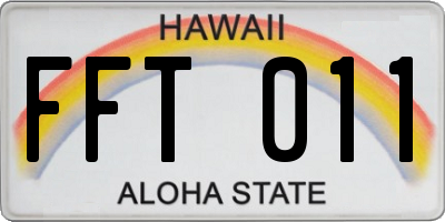 HI license plate FFT011