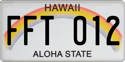 HI license plate FFT012