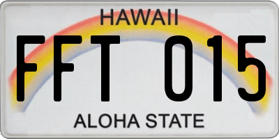 HI license plate FFT015