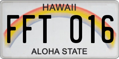 HI license plate FFT016