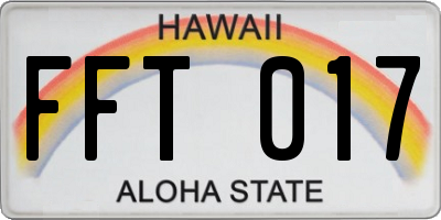 HI license plate FFT017