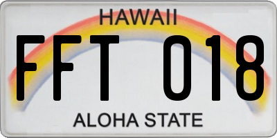 HI license plate FFT018