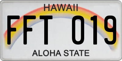 HI license plate FFT019