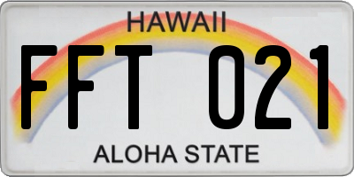 HI license plate FFT021