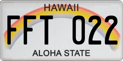HI license plate FFT022