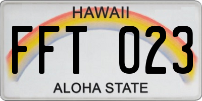 HI license plate FFT023