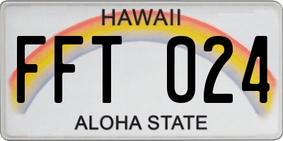 HI license plate FFT024