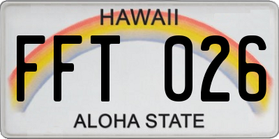 HI license plate FFT026