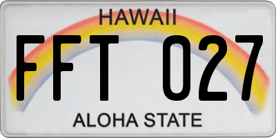 HI license plate FFT027