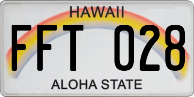 HI license plate FFT028