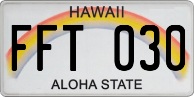 HI license plate FFT030