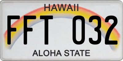 HI license plate FFT032