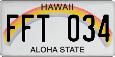HI license plate FFT034