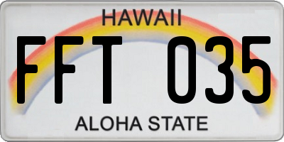 HI license plate FFT035