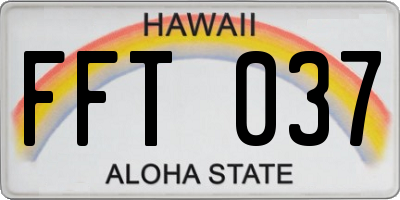 HI license plate FFT037
