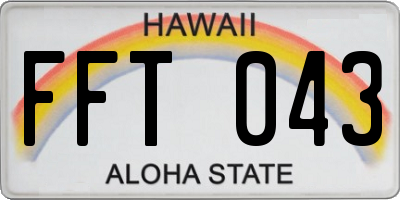 HI license plate FFT043