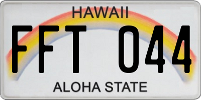 HI license plate FFT044