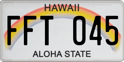 HI license plate FFT045