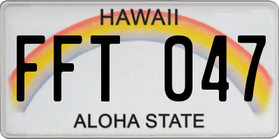 HI license plate FFT047